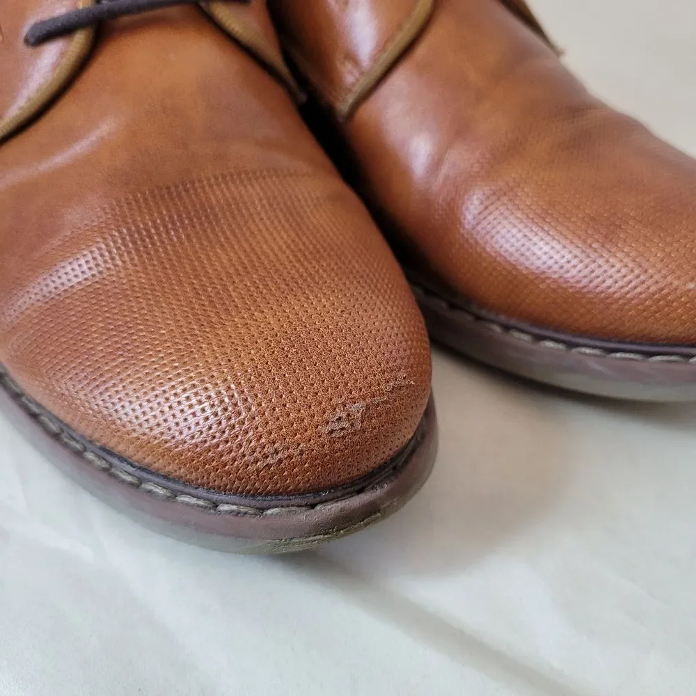 Freeman Rance Loafers Youth 2.5 Brown Cognac Faux Leather Dress Shoes Boys Kids